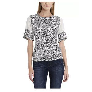 Vince Camuto Women's Flutter Sleeve Animal Print Top - S